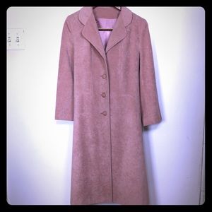 Skiu Gear II vegan suede peachy tan trench coat